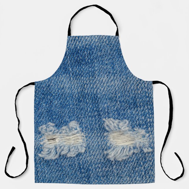Denim Jeans Nah-up Textur gerissen. Schürze (Vorderseite)
