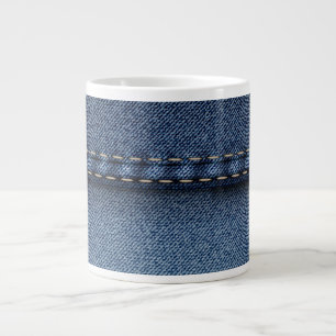 Denim-Jeans-Textur Jumbo-Tasse