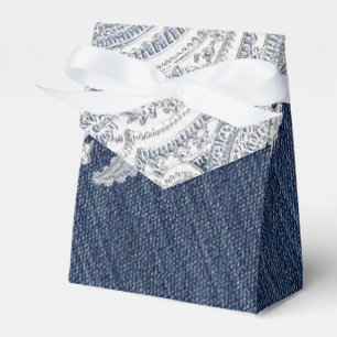 Denim-Jeans- und Weißspitze-elegante Braut-Hochzei Geschenkschachtel