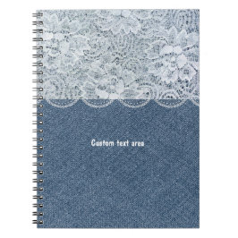 Denim & Lace Personalisiert Rustic Journal-Noteboo Notizblock