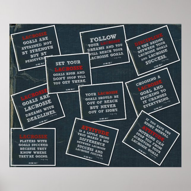 Denim Lacrosse Poster Quotes Collage (Vorne)