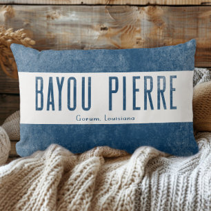Denim-Look Bayou Pierre Louisiana State Lendenkissen