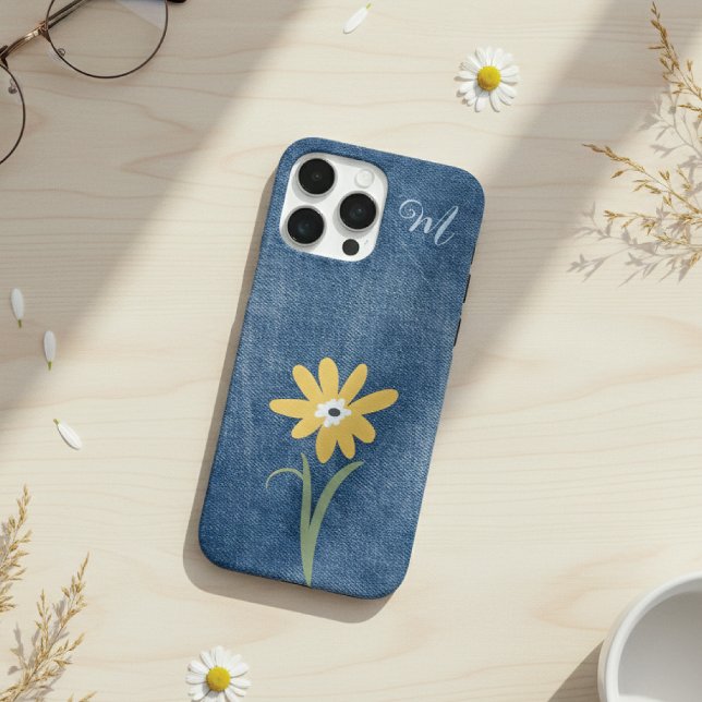 Denim-Look Daisy-Monogramm-Hülle Case-Mate iPhone- iPhone Hülle (Von Creator hochgeladen)