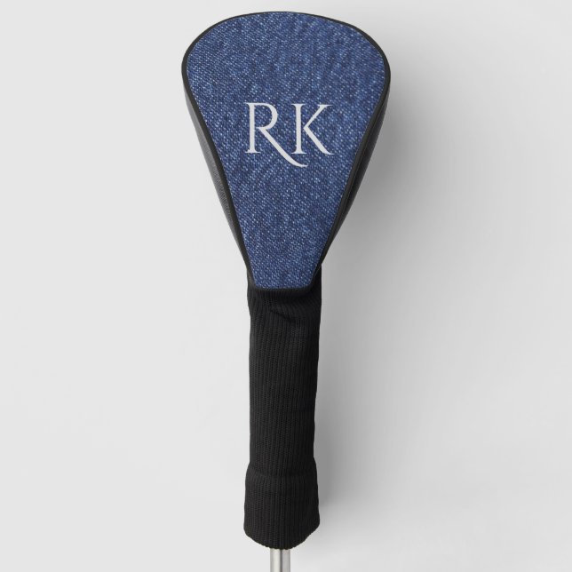 Denim Look Monogram Golf Headcover (Vorderseite)