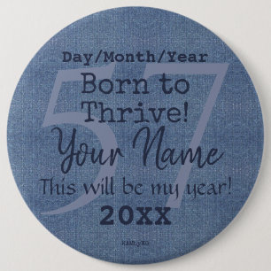 Denim Look Personalizable Button HAMbyWG