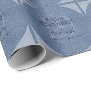 Denim Look Personalizable Geschenk Wrap HAMbyWG Geschenkpapier