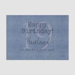 Denim Look Personalizable Geschenkthema HAMbyWG Seidenpapier