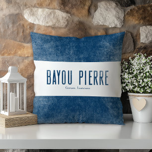 Denim-Looking Bayou Pierre Louisiana State Kissen