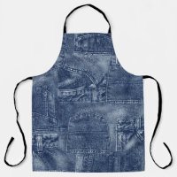 Denim Material in einem Patchwork-Taschenmuster.