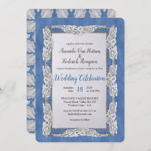 Denim mit Cream Blume Lace Einladung