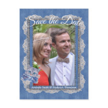 Denim mit Cream Blume Lace und einem Kitten