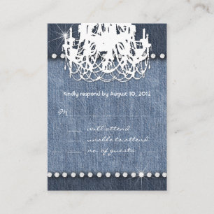 Denim n Diamonds Wedding Response Card Kronier Begleitkarte