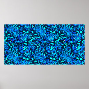 Denim nahtloses Muster. Denim floralen Hintergrund Poster