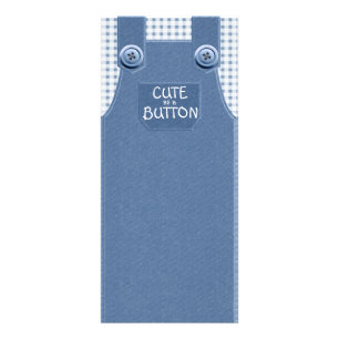 Denim Overalls als Button Niedlich Werbekarte