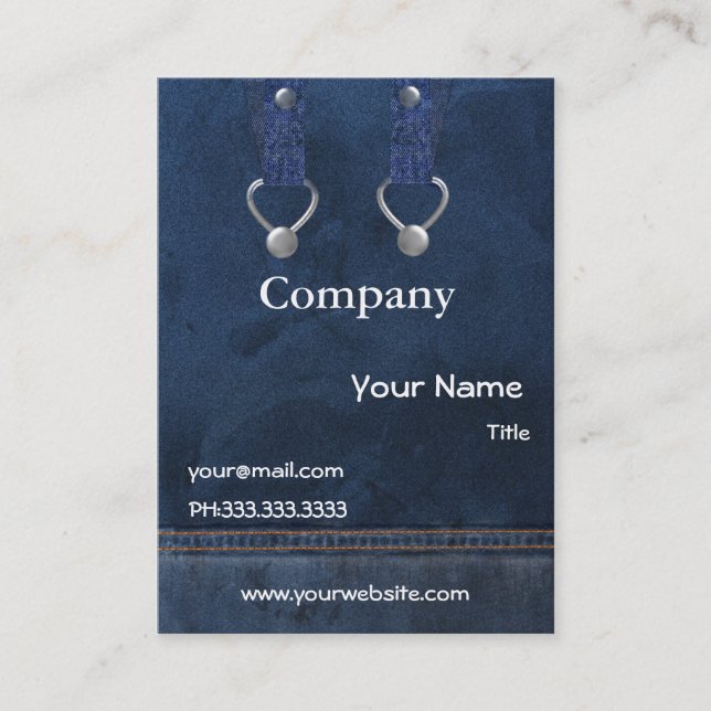 denim overs Business Cards Visitenkarte (Vorderseite)