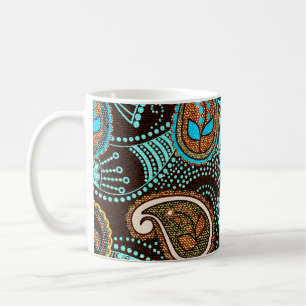 Denim Paisley: Nahtlose Jeans Texturmuster Kaffeetasse