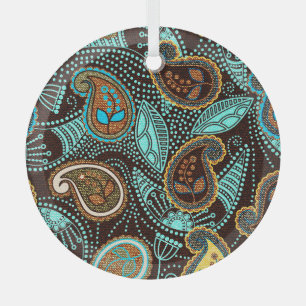 Denim Paisley: Nahtlose Jeans Texturmuster Ornament Aus Glas