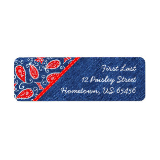 Denim Paisley Niedlich Floral Red White and Blue J