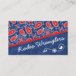 Denim-Paisley-niedliche rote weiße und blaue mit Visitenkarte