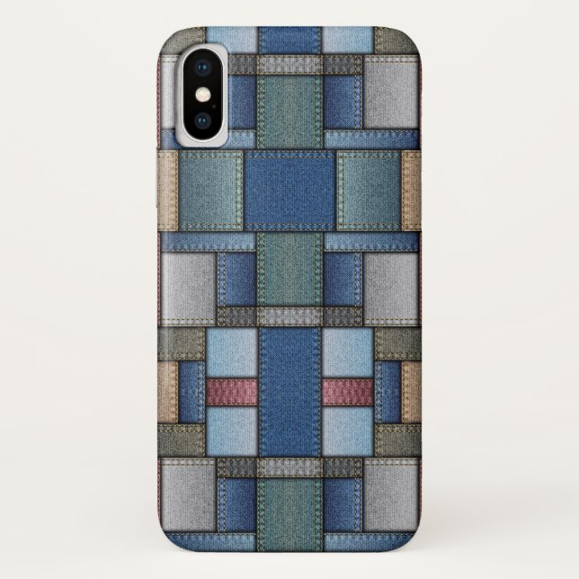 Denim Patchwork Case-Mate iPhone Hülle (Rückseite)