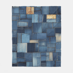 Denim Patchwork Fleecedecke