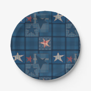 Denim-Patchwork-Gefälligkeitsbox Pappteller