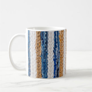 Denim Patchwork: gerecycelt Jeans Teppich. Kaffeetasse