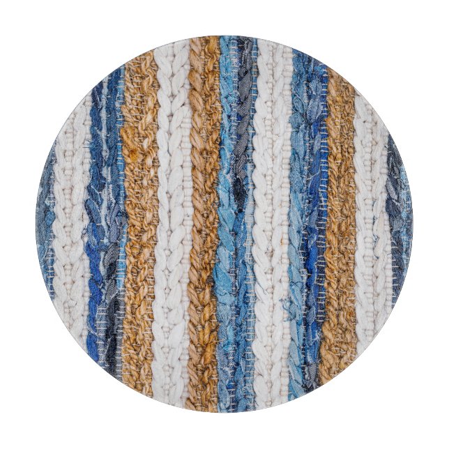 Denim Patchwork: gerecycelt Jeans Teppich. Schneidebrett (Vorderseite)