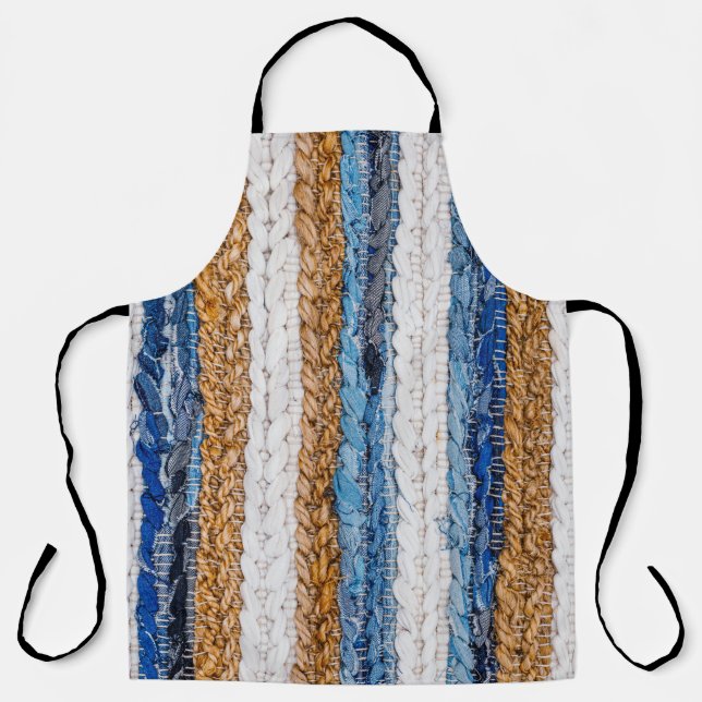 Denim Patchwork: gerecycelt Jeans Teppich. Schürze (Vorderseite)