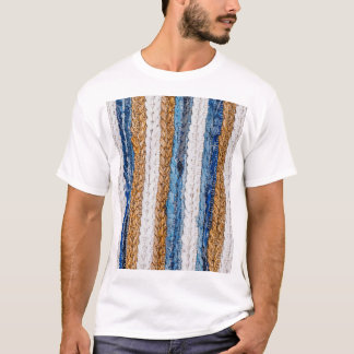 Denim Patchwork: gerecycelt Jeans Teppich. T-Shirt