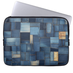 Denim Patchwork Laptopschutzhülle