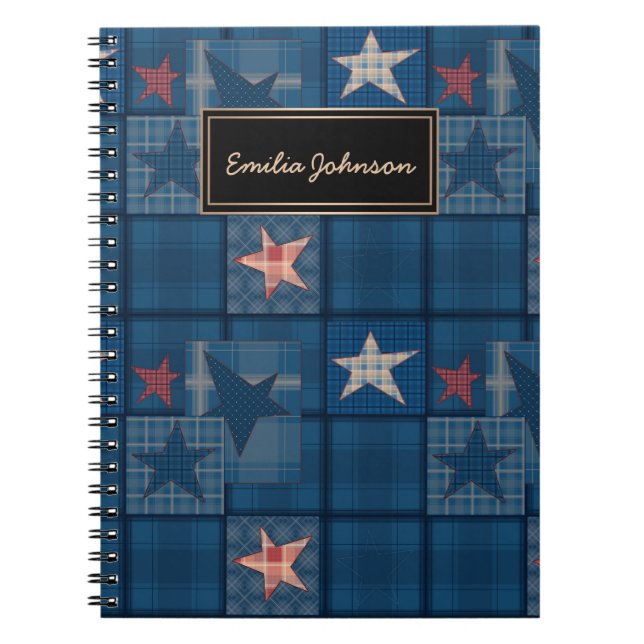 Denim Patchwork Notizblock (Vorderseite)