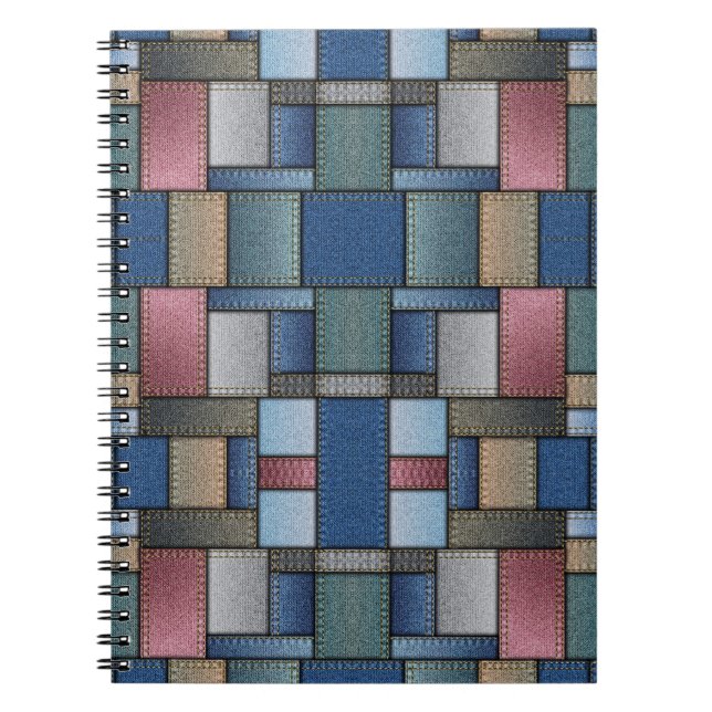 Denim Patchwork Notizblock (Vorderseite)