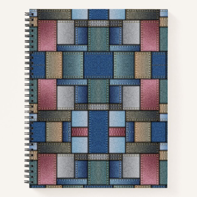 Denim Patchwork Notizbuch (Vorderseite)
