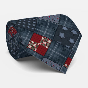 Denim-Patchwork, Patchwork, Textil, blaues Muster Krawatte