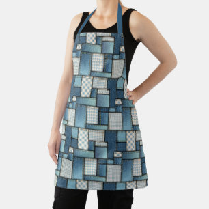 Denim Patchwork-Schürze Schürze
