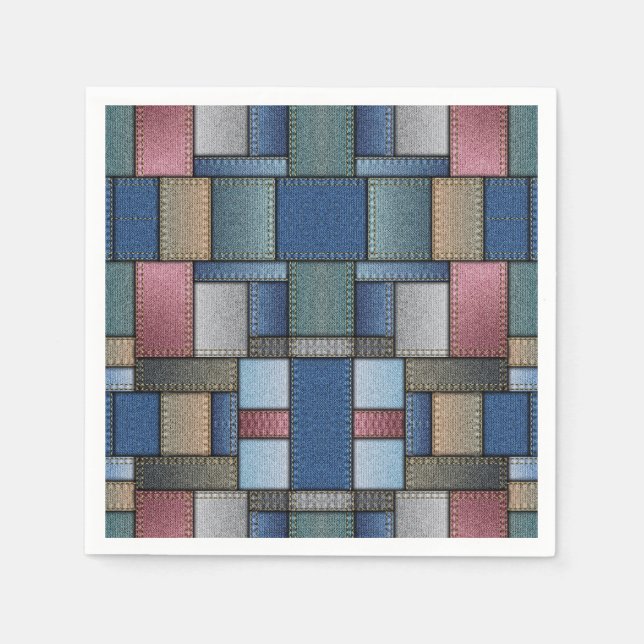 Denim Patchwork Serviette (Vorderseite)