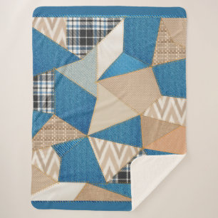Denim Patchwork Sherpadecke