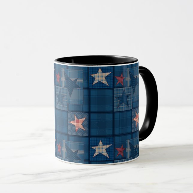 Denim Patchwork Tasse (VorderseiteRechts)