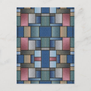 Denim Pattern Postkarte
