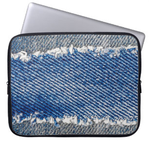 Denim Rahmen. Rippengewebe mit Randstreifen  Laptopschutzhülle