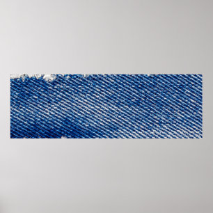 Denim Rahmen. Rippengewebe mit Randstreifen Poster