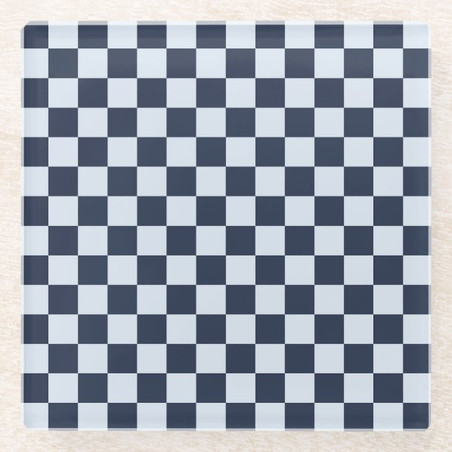 Denim rinse checkerboard pattern glasuntersetzer (Vorderseite)