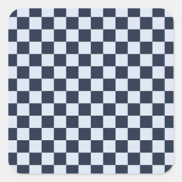 Denim rinse checkerboard pattern quadratischer aufkleber