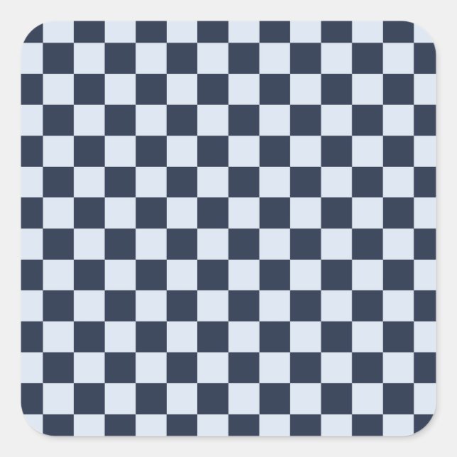 Denim rinse checkerboard pattern quadratischer aufkleber (Vorderseite)