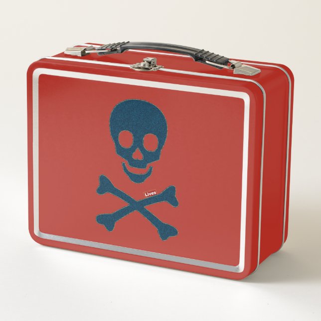Denim Skull Metall Lunch Box (Vorderseite)