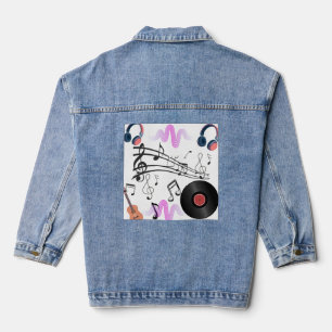 Denim Sound Wave Music Jacke   Stylischer Musiksti