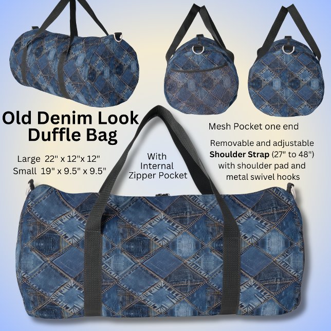 Denim Squares Old Jeans Duffle Bag (Von Creator hochgeladen)