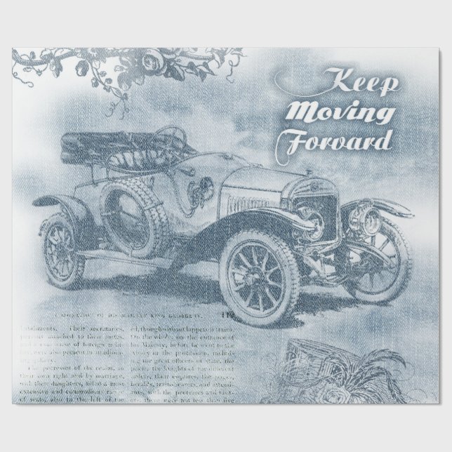 Denim Steampunk Geschenkpapier (Flach)