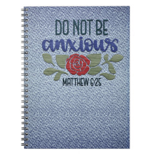 Denim Stickereihandschrift Notizblock
